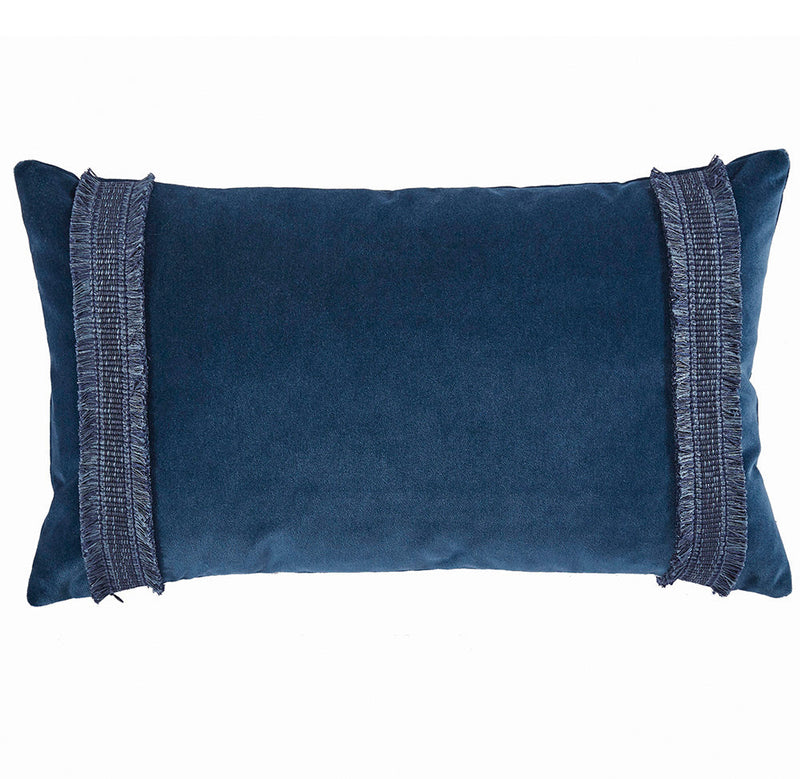 SAMPLE PILLOW CARD D1508 - ADDY VELVET DENIM W/ DENIM TRIM-LUMBAR