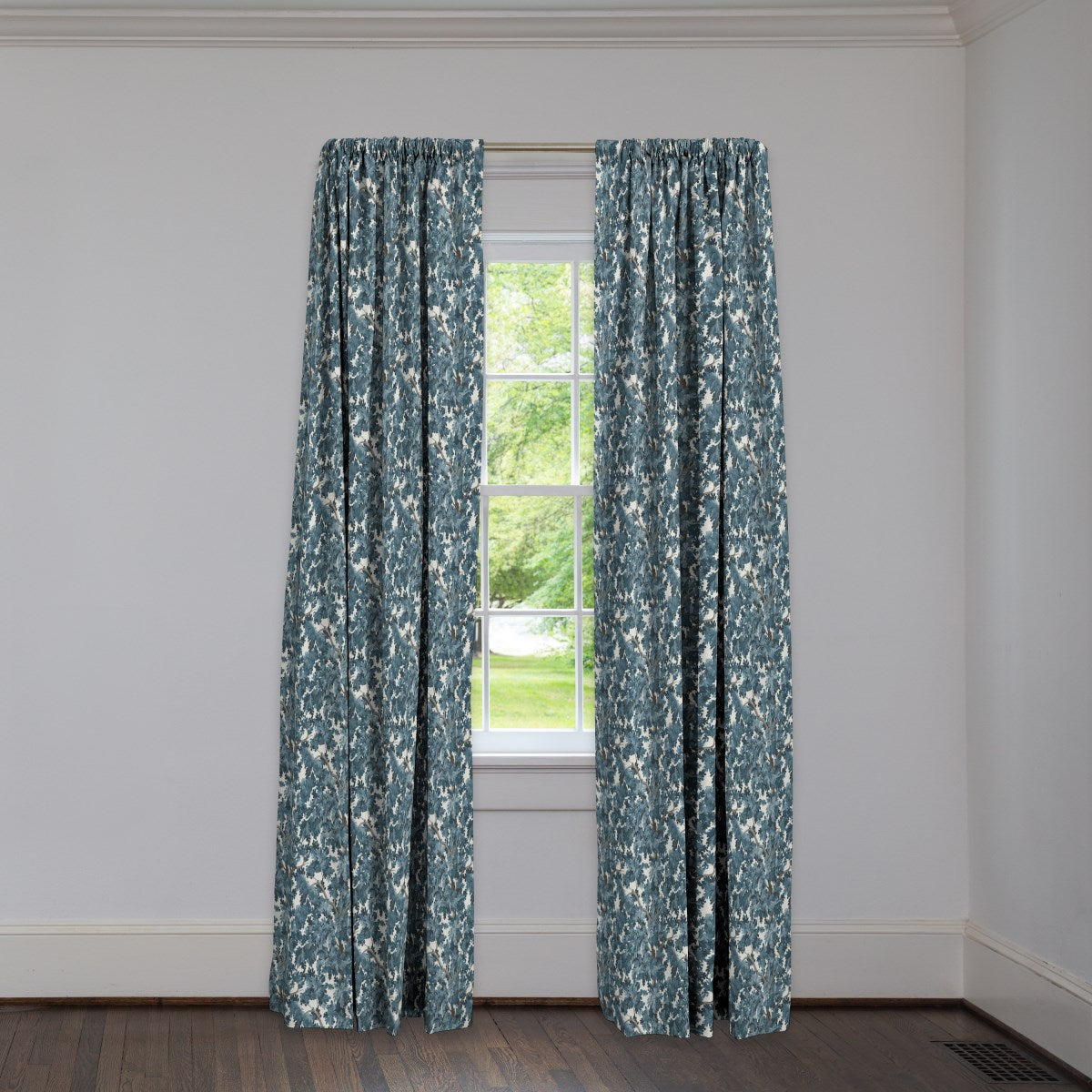 WOODLAND DUSTY BLUE CUSTOM DRAPERY - Lacefield Designs Textiles