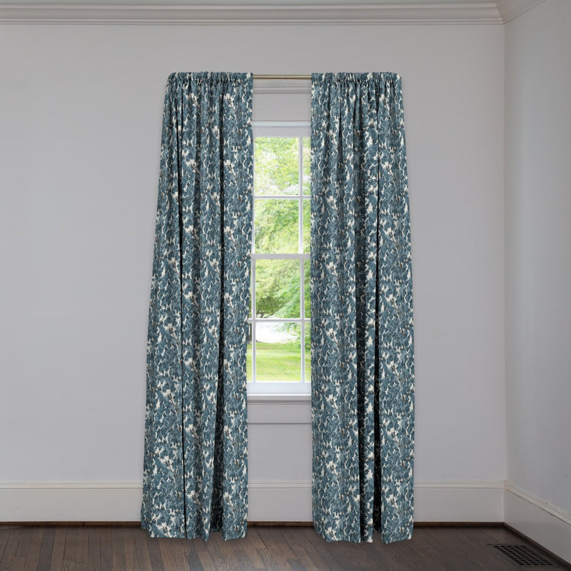 WOODLAND DUSTY BLUE CUSTOM DRAPERY